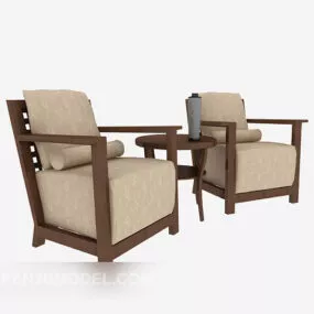 Chinese Brown Single Sofa 3d model