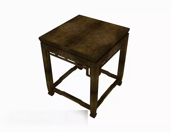 Chinese Brown Solid Wood Square Table 3d model Chinese Brown Solid Wood Square Table 3d model