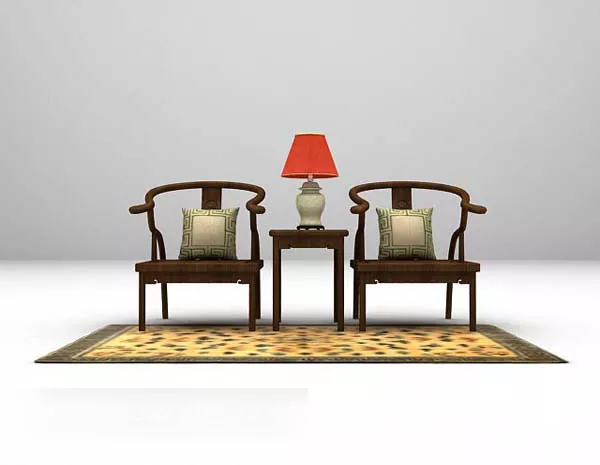 Chinese Vintage Brown Table And Chair Carpet 3d model Chinese Vintage Brown Table And Chair Carpet 3d model