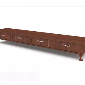 Modern Brown Wooden Tv Cabinet Decor 3d model