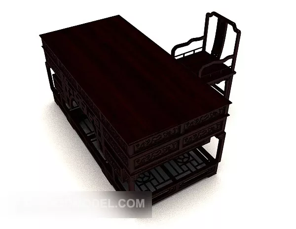 Chinese Carved Table And Chair 3d model Chinese Carved Table And Chair 3d model