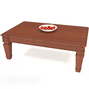 Chinese Carved Antique Tea Table 3d model