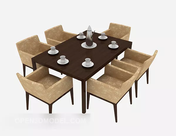 Chinese Casual Table Chairs 3d model Chinese Casual Table Chairs 3d model