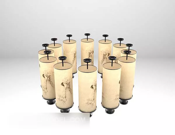 Chinese Chandelier Retro Shading 3d model Chinese Chandelier Retro Shading 3d model