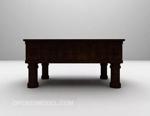 Chinese Dark Wooden Coffee Table V1 3d model Chinese Dark Wooden Coffee Table V1 3d model