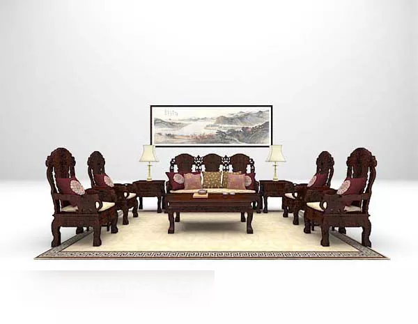 Chinese Traditional Wooden Sofa Table 3d model Chinese Traditional Wooden Sofa Table 3d model