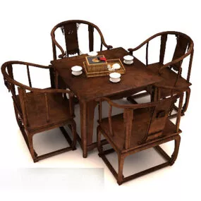 Chinese Furniture Table And Chair 3d model