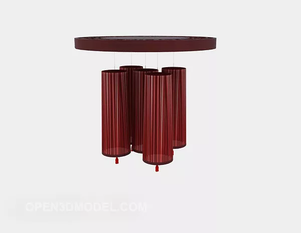 Chinese Creative Copper Chandelier 3d model Chinese Creative Copper Chandelier 3d model