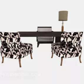Chinese Desk And Chair 3d model