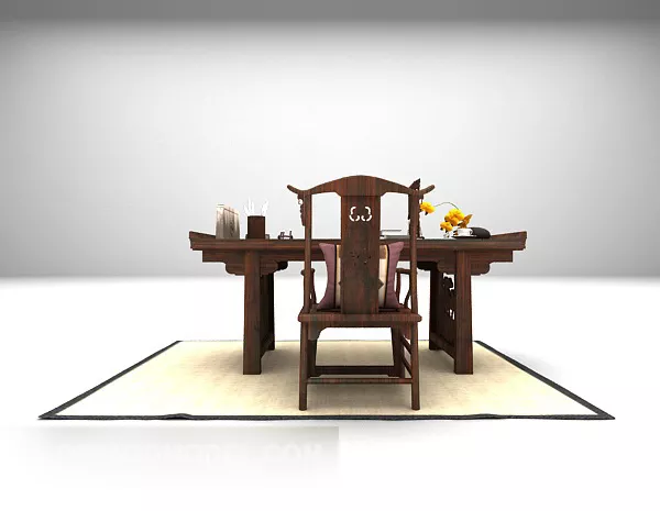 Chinese Retro Desk Chair 3d model Chinese Retro Desk Chair 3d model
