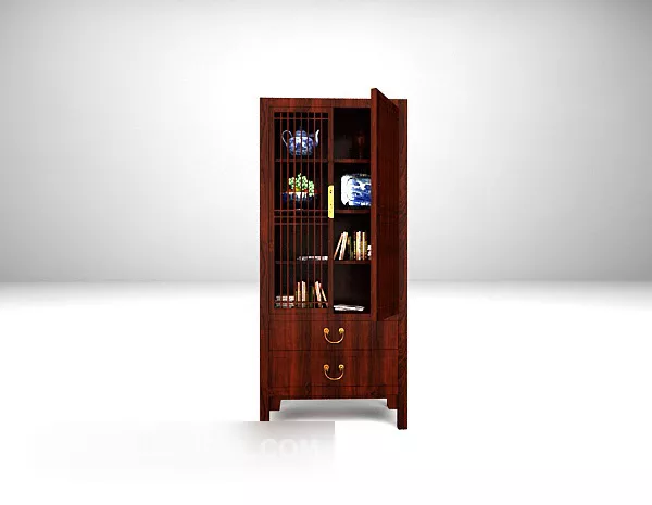 Chinese Display Cabinet With Decorative 3d model Chinese Display Cabinet With Decorative 3d model