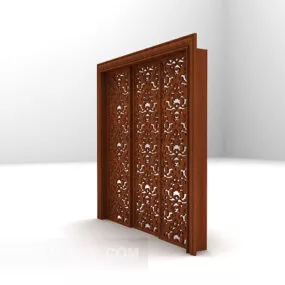 Chinese Door Wooden 3d model