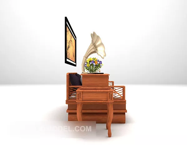 Stool Chair Curved Leg 3d model
