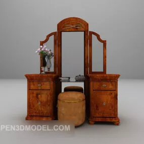 Chinese Dresser Furniture With Mirror V1 3d model