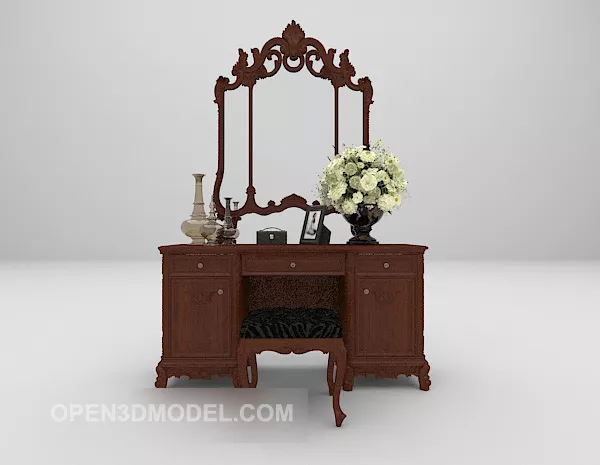 Stained Mirror With Tree Decoration 3d model