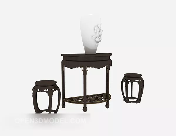 Chinese Exquisite Table Chair Vintage Style 3d model Chinese Exquisite Table Chair Vintage Style 3d model