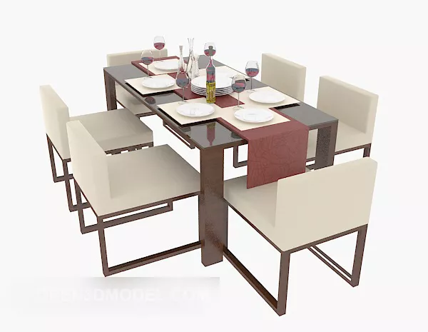Chinese Family Table 3d model Chinese Family Table 3d model