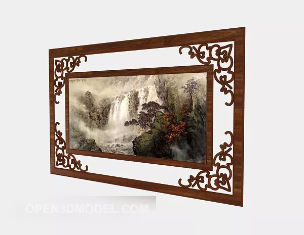 Wave Photo Painting Frame Decorative 3d model
