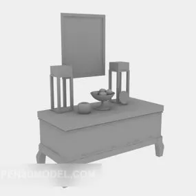 Chinese Hall Cabinet With Mirror 3d model