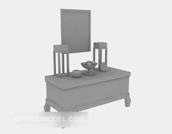 Stylist Mirror With Lamp 3d model