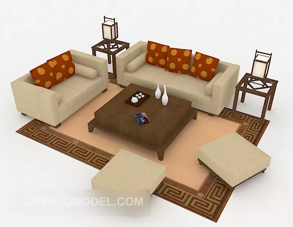 Vintage Home Combination Sofa 3d model Vintage Home Combination Sofa 3d model