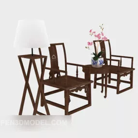 Chinese Home Retro Chair 3d model
