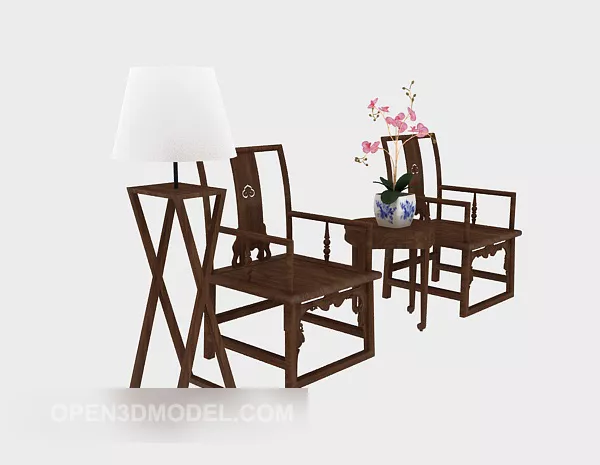 Chinese Home Retro Chair 3d model Chinese Home Retro Chair 3d model