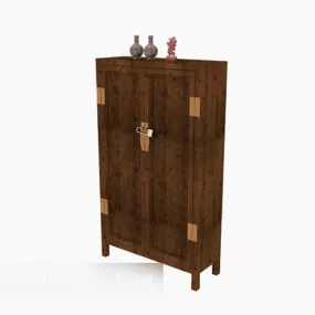 Chinese Home Wooden Wardrobe 3d model