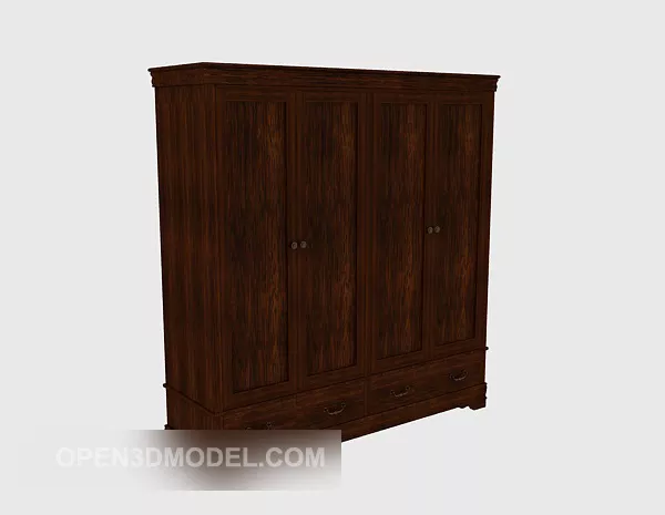 Chinese Lacquered Wood Wardrobe 3d model Chinese Lacquered Wood Wardrobe 3d model