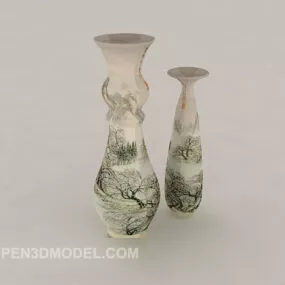 Chinese Landscape Porcelain 3d model