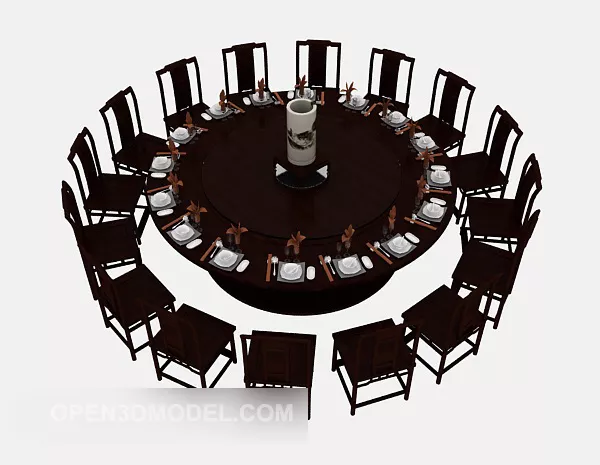 Chinese Large Table Chair Sets 3d model Chinese Large Table Chair Sets 3d model