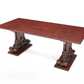 Chinese Long-shaped Bar Case Mahogany 3d model