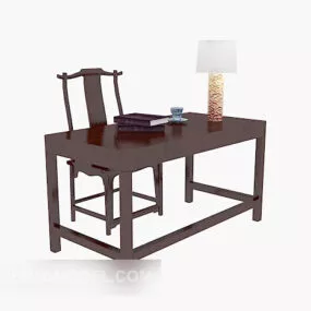 Chinese Mahogany Desk 3d model