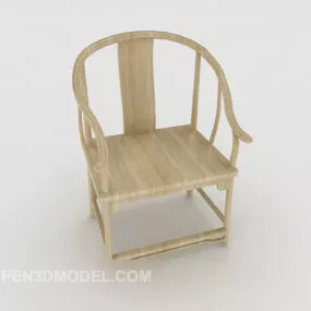 Chinese Minimalist Single Chair Bamboo 3d model