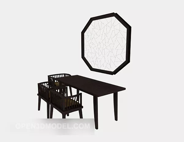 Chinese Minimalist Table And Chair 3d model Chinese Minimalist Table And Chair 3d model