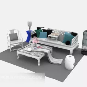 Chinese Multiplayer Sofa 3d model