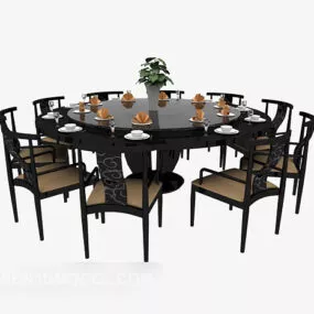 Chinese Multiplayer Chairs Table Furniture 3d model