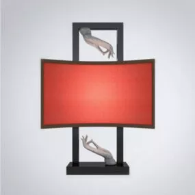 Chinese Red Table Lamp 3d model