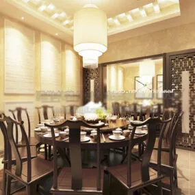 Chinese Restaurant Retro Furniture 3d model