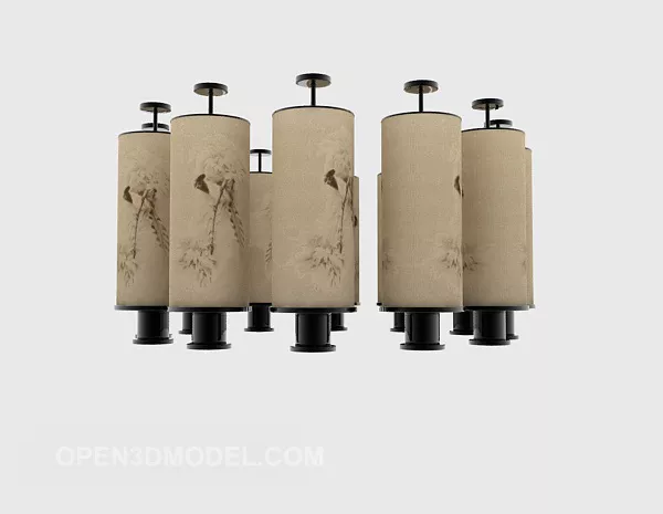 Retro Chandelier Chinese Style 3d model Retro Chandelier Chinese Style 3d model