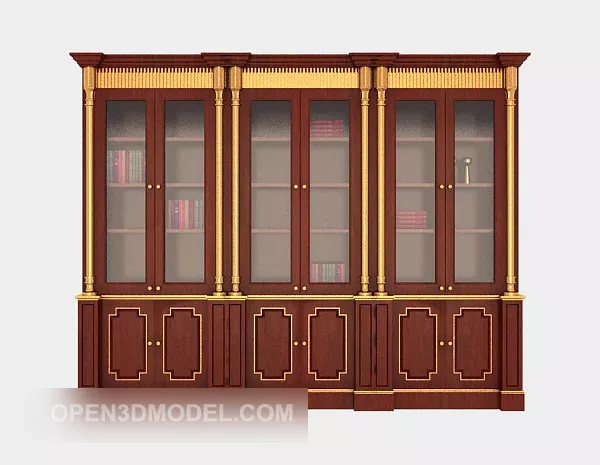 Chinese Retro Large Bookcase 3d model Chinese Retro Large Bookcase 3d model