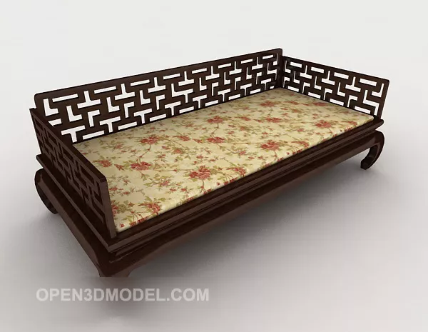 Chinese Retro Single Bed 3d model Chinese Retro Single Bed 3d model