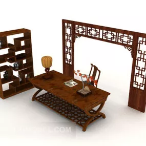 Chinese Retro Table And Chair Cabinet 3d model