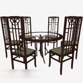 Chinese Retro Chairs Table Furniture 3d model