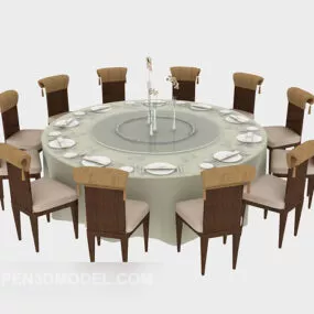 Large Round Table Chair 3d model