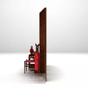Chinese Screen With Console Table 3d model