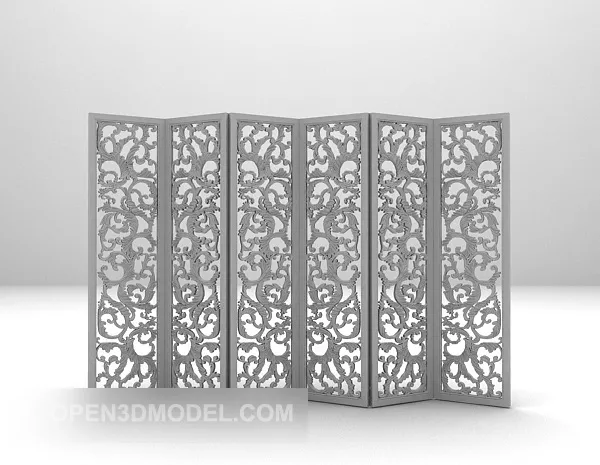 Panel Screen Carved Cicles 3d model