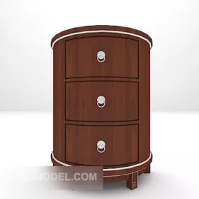 Retro Elegant Wooden Side Cabinet 3d model