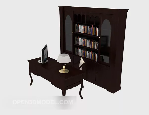Chinese Simple Wooden Bookcase 3d model Chinese Simple Wooden Bookcase 3d model