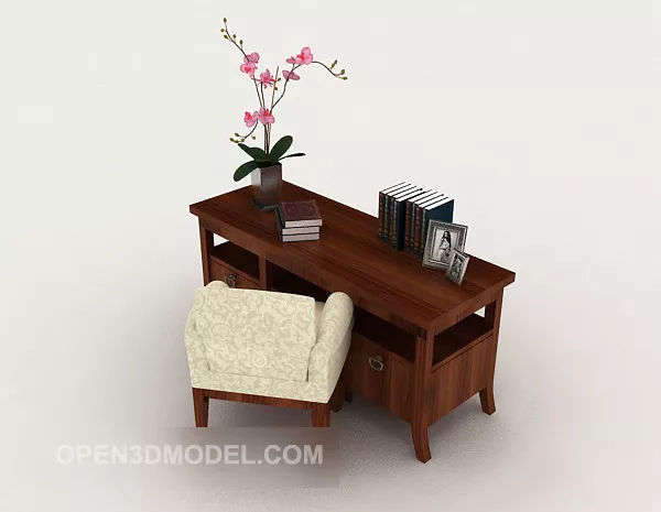 Chinese Simple Wooden Table And Chair 3d model Chinese Simple Wooden Table And Chair 3d model
